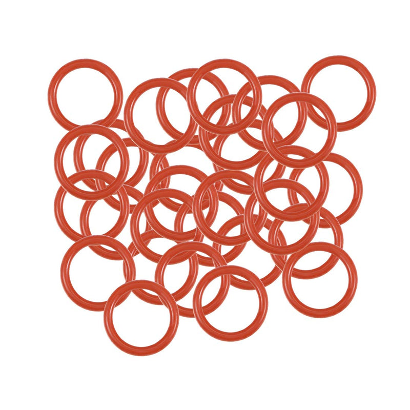 uxcell Silicone O-Ring, 8mm OD, 6mm ID, 1mm Width, VMQ Seal Rings Gasket, Red, Pack of 30 8mmx6mmx1mm