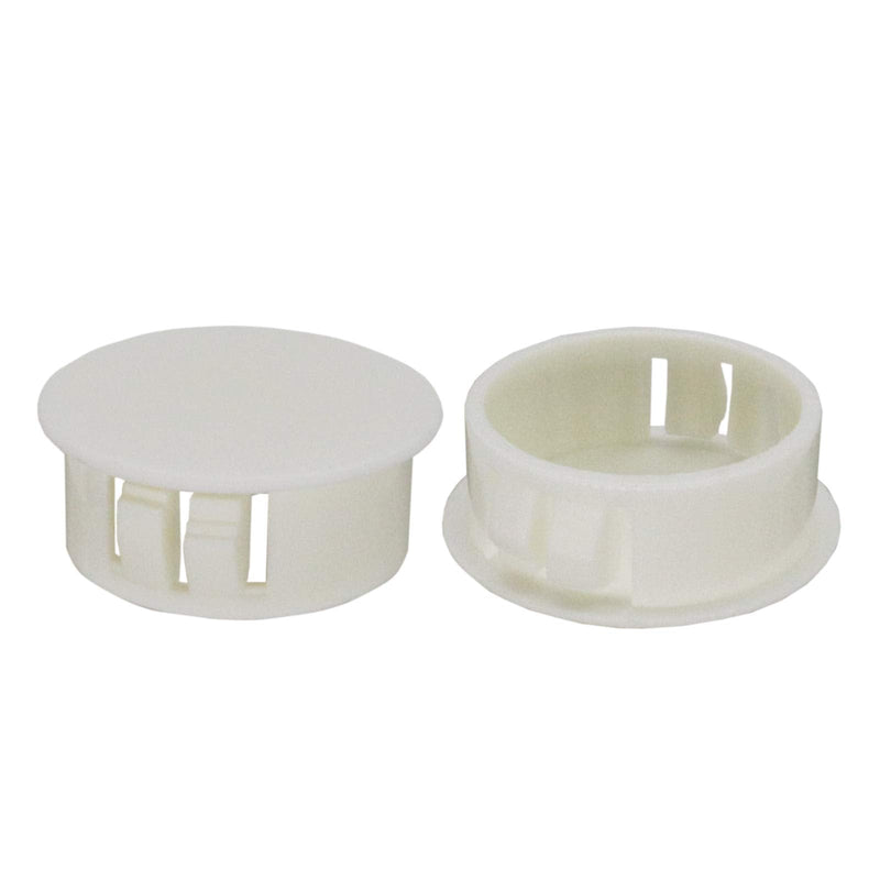 Hole Plugs Plastic 25mm (1") Fit for 24.5-25mm Diameter Locking Hole Tube Flush Type Panel Plugs Fastener Cover for Kitchen Cabinet Furniture Off White 25 Pcs 25mm(1")