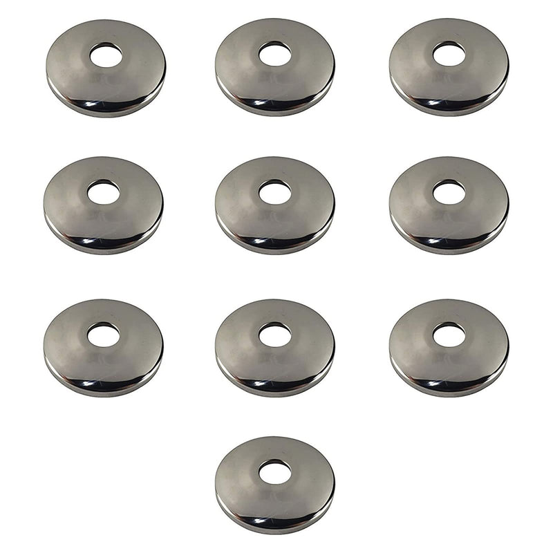 1/2" Chrome Plated Steel Escutcheon Flange Cover with Sure Grip for 1/2" Copper, PEX, and CPVC pipe wall covers [10 Pack]