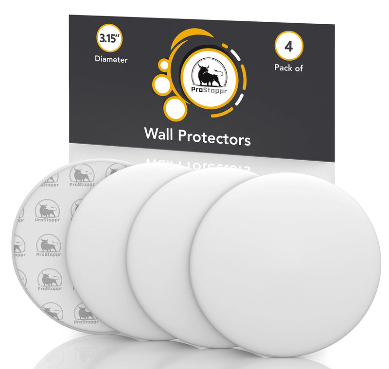 Door Stoppers - Large 3.15" (4 PCS) - Door Stoppers for Wall with Strong Back Adhesive - Quiet and Shock Absorbent Silicone Wall Protectors from Door Knobs - Protects Every Wall Surface - White Large Size 3.15" (4 PCS)