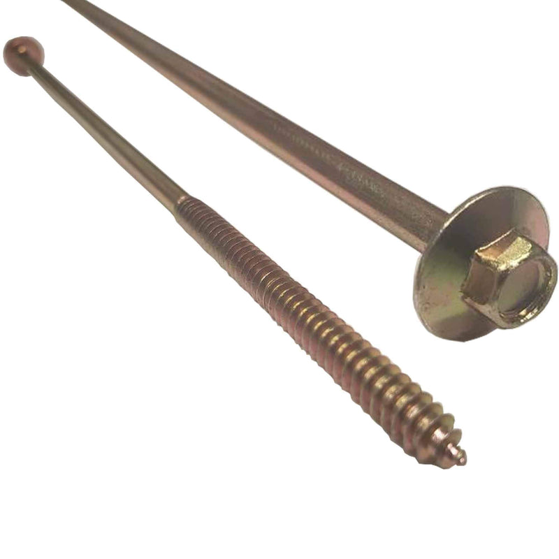 (25) 8" - Zinc Coated Rust Resistant Timber Tie - Heavy Duty 1/4" - Hex Head Structural Screw - 5/8" Wide Flange Head with coarse Thread for Secure Hold - Heavy Duty 3/16" Shank for Extra Strength