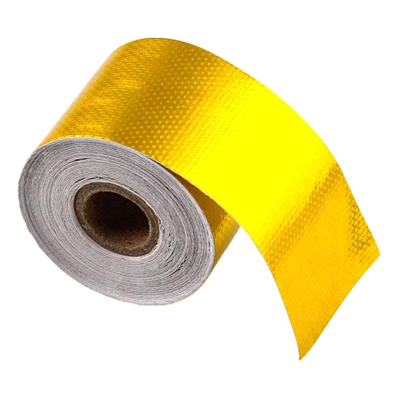 Sporacingrts 2" x32.8' （10M） Gold Adhesive Backed Heat Barrier Tape,Glass Fiber Heat Shielding Reflective Tape Packaging Roll Compatible with Car Intake Pipe, Engine Compartment