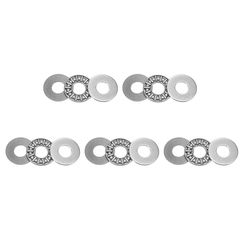 uxcell AXK1024 Thrust Needle Roller Bearings with Washers 10mm Bore 24mm OD 2mm Width 5pcs 10mmx24mmx2mm