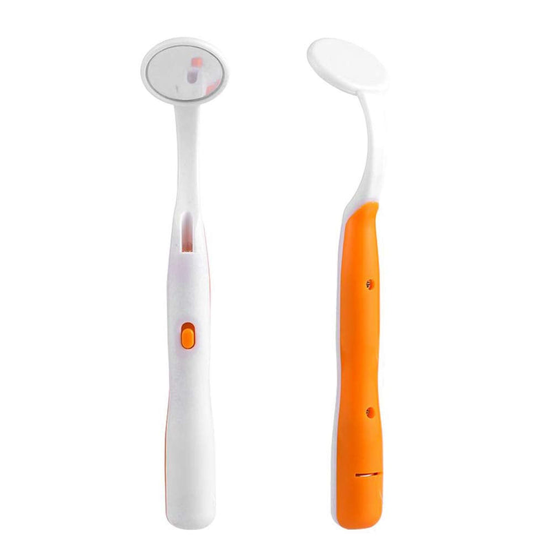 2 Pcs Dental Mirror with Light Tool LED Lighted Teeth Inspection Mirror Anti Fog Curve Angle Dentist Oral Care Tool - NewNest Australia