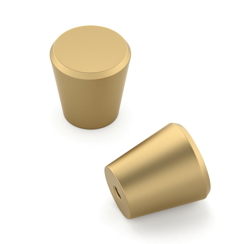 homdiy 10 Pack Gold Cabinet Knobs Brushed Brass Dresser Drawer Knobs Round Gold Kitchen Cabinet Hardware Matte Gold