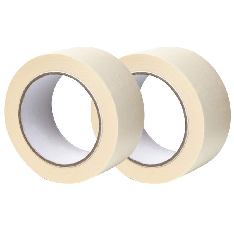 GTSE Masking Tape, 2 Rolls, 2 inches x 55 Yards (164 ft), Multi-Surface Adhesive Painting Tape, Perfect for Painting, Home, Office, School, Art, Crafts, Glass, Vinyl 2" x 55 yds