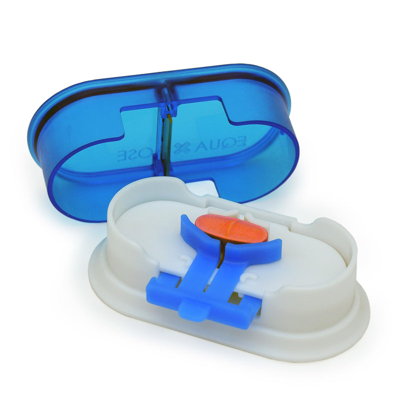 EQUADOSE Pill Cutter V2, Professional Medical Pill Splitter for Large, Small, and Tiny Pills, with Double Stainless Steel Blades & Centering Device, Ideal for Cutting Tablets, Vitamins into Quarters