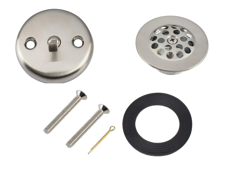 Artiwell Trip Lever Tub Trim Kit Set With Trip Lever Overflow Face Plate, Trip Lever Bathtub Drain with Strainer, Overflow and Matching Screws (BRUSHED NICKEL) Brushed Nickel