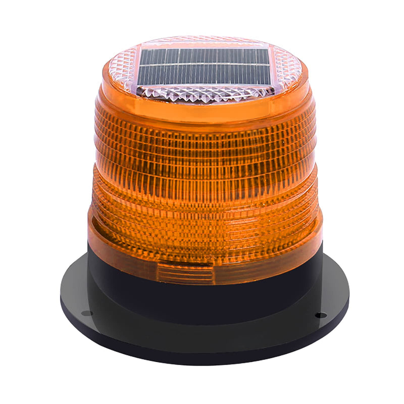 Solar Strobe Warning Safety Flashing Light/Ceiling Strobe Light, with Strong Magnetic Base Waterproof for Construction, Traffic, Factory, Crane Tower, Boat Navigation (Yellow) Yellow