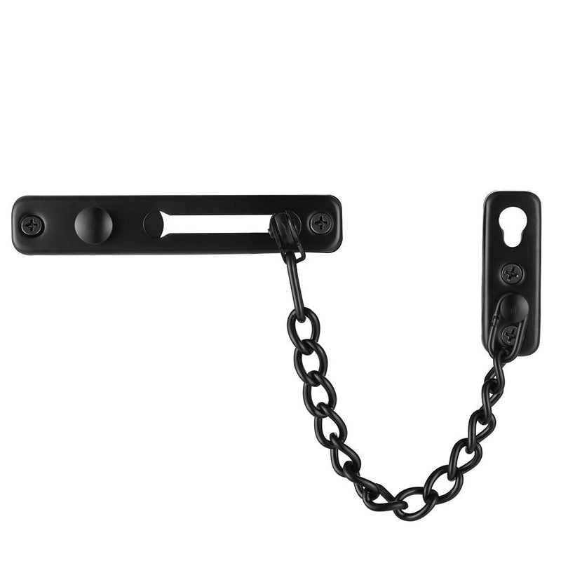 JQK Door Chain Lock Black, Stainless Steel Door Guard with Spring Anti-Theft Press Lock, Matte Black, HDC100-PB 1