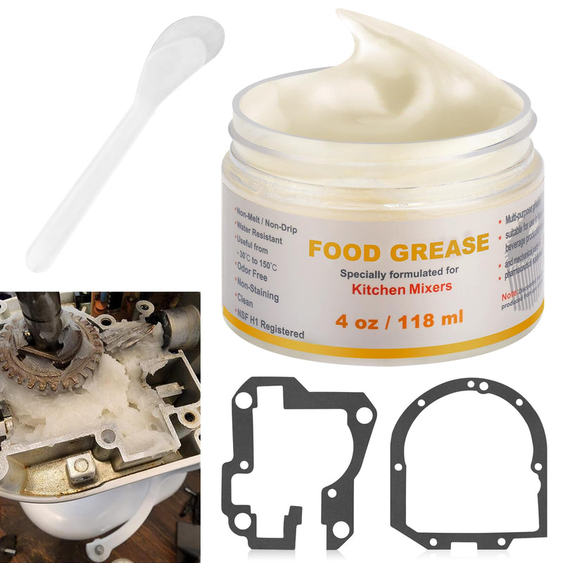 4 Oz Food Grade Grease for kitchen Aid Stand Mixer - by Huthbrother, Universally for kitchen Stand Mixer, Mixer Gear Attachments, Include Gasket 9709511 4162324 With Spatula, NSF-H1 Accredited.