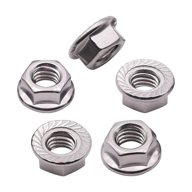 M4-0.7mm (100 Pack) Serrated Flange Hex Locknuts, 304 Stainless Steel 18-8 Lock nut, Finish Hex Lock Nut M4-0.7mm 100