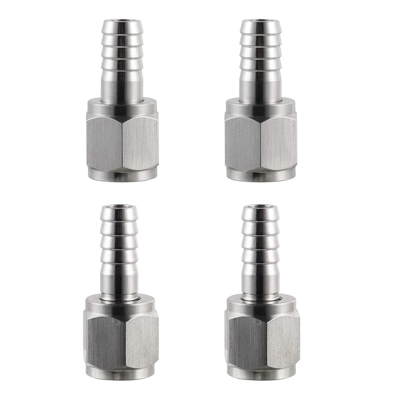 【2 Pairs】MRbrew Homebrew Hose Swivel Nut Barb, 1/4'' Barb & 5/16'' Barb, Stainless Steel MFL Quick Disconnects Fittings for Brewing Keg System 4 Pcs (1/4'' & 5/16'') Barb
