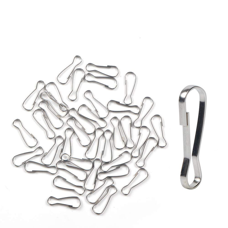 80 Pack 304 Stainless Steel Metal Spring Hooks, Rust-Proof Lanyard Snap Clip Hooks, Ideal for Key Chain, ID Card, DIY - 1.26 Inch（32mm）