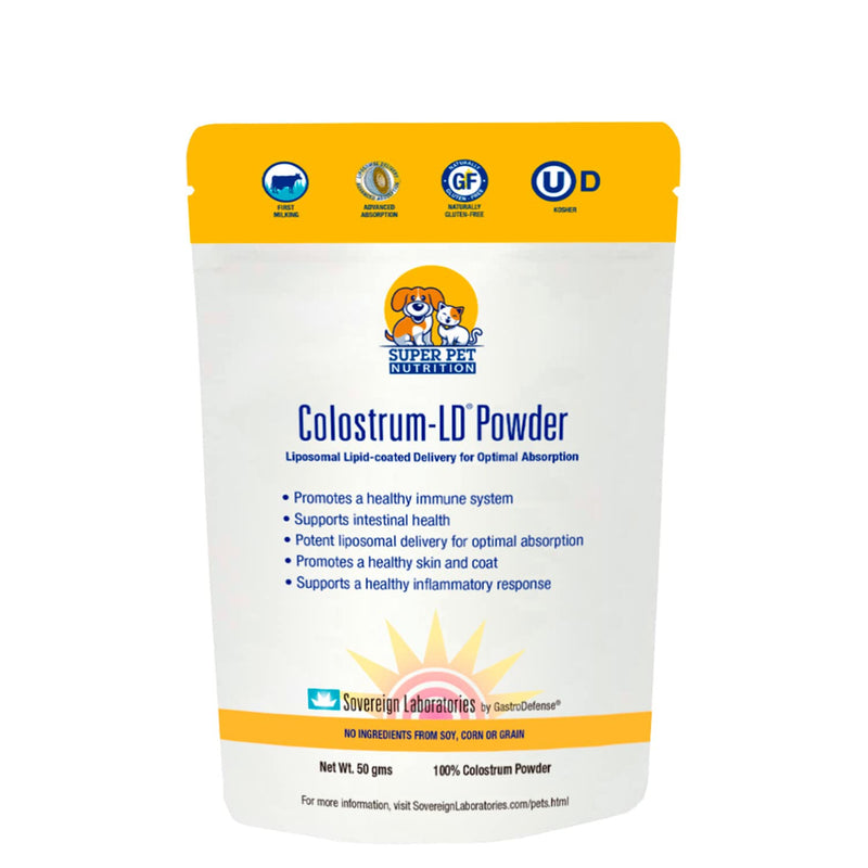 Veterinarian Approved Super Pet Nutrition - for Dogs and Cats - Liposomal Bovine Colostrum, Rich in Immunoglobulins (25%+), Support for Immune and Digestive Systems, Allergies (50 Grams) - PawsPlanet Australia