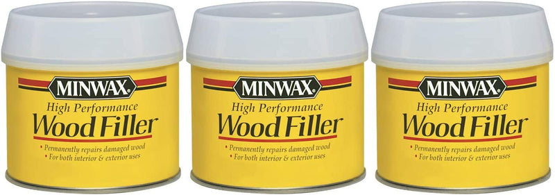 Minwax 21600000 High-Performance Wood Filler, 12-Ounce Can 3 Pack