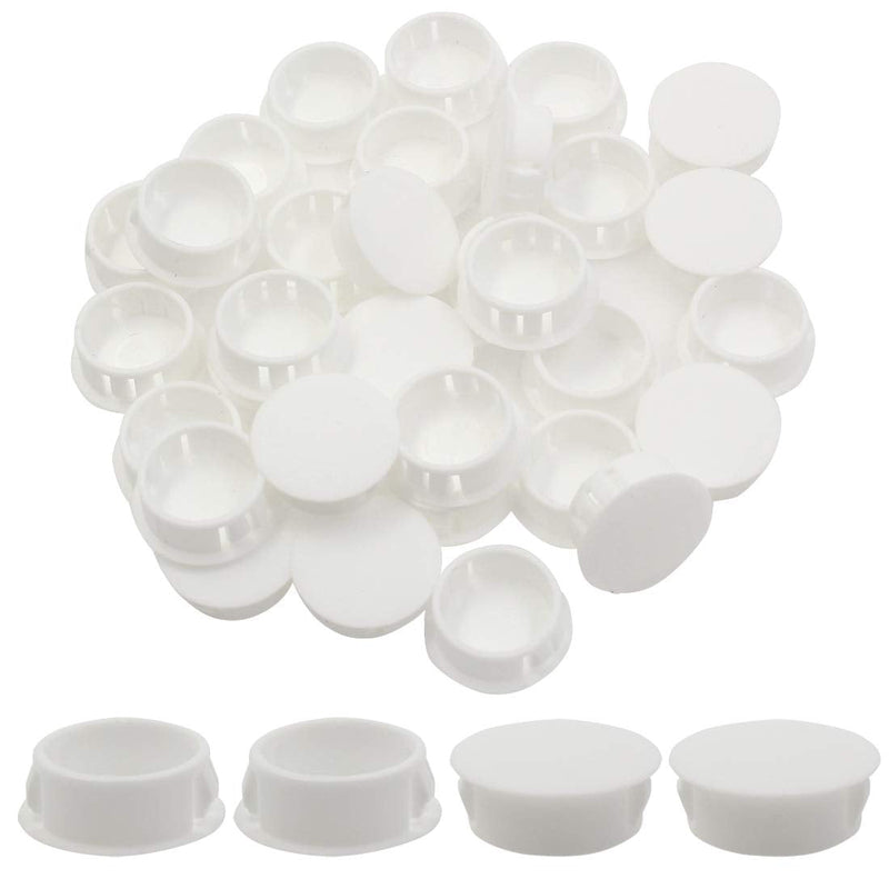 Zorfeter 30 Pcs White Hole Plugs 25mm (1 inch) Flush Type Panel Plastic Plugs, Furniture Fencing Post Pipe Insert End Caps 25mm (1 inch)
