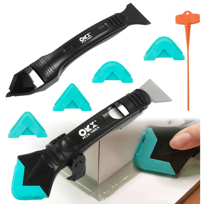 ORXPLUS Tools Silicone Caulking and Scrpaer Tool Set with Saver Cap Sealant Caulking Tool Kit