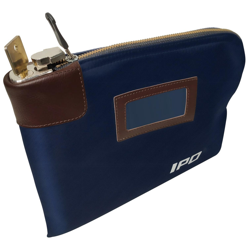Waterproof Cash Bag with Lock and 2 Keys, 11 x 8.6 Inches, Canvas Documents Bag, Money Bank Deposit Bag with Zipper, Durable Leatherette Money Cash Coin Check Wallet Pouch for Men & Women 11 x 8.6 Inches (1 Pack) Blue