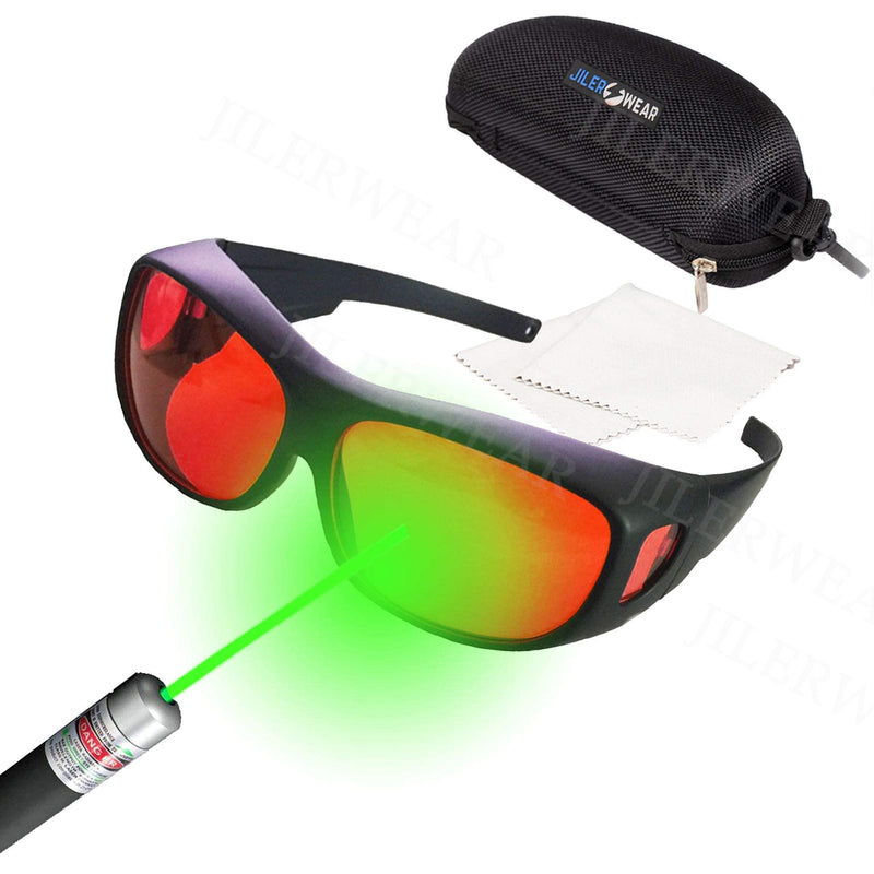 JILERWEAR 190nm-540nm professional laser protective eyewear, can be used for laser engraving, beauty spot removal Medium-red