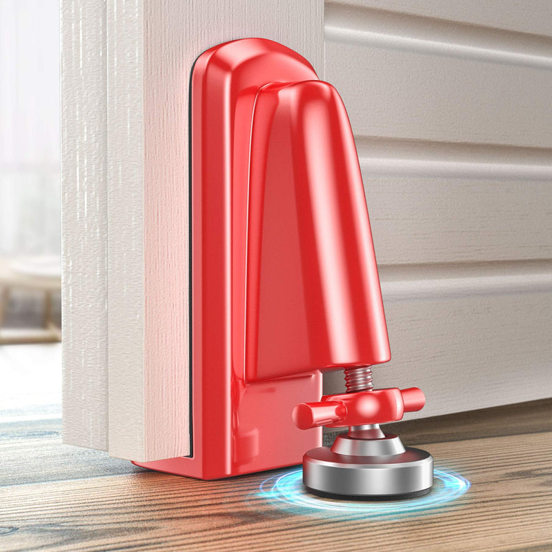 Door Stoppers Security - Portable Door Jammer for Travel Security Anti Theft, Apartment Hotel Door Lock - Protection for Homeowner and Children, Lockdown Device for Women Safety Self Defense (Red) Red
