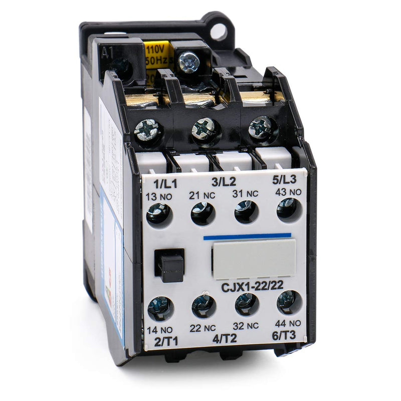Baomain AC Contactor CJX1-22/22 110V 50Hz 2NO 2NC Motor Power Contactor 35mm DIN Rail Mount