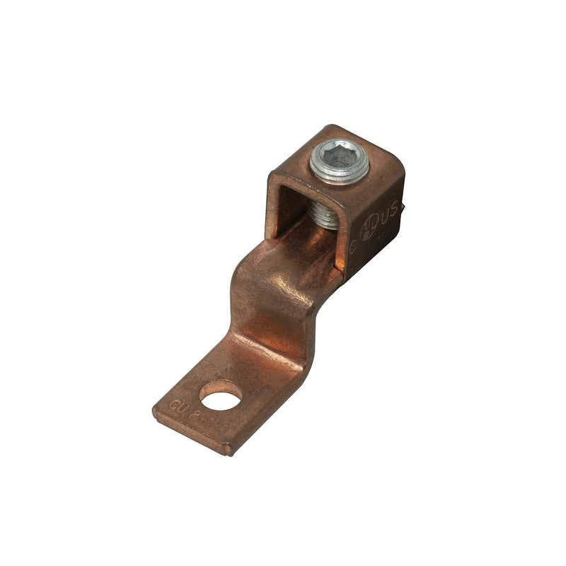 Southwire OLG1/0-8CQ2 Offset Tongue Lug, 2PK Split Bolt Connector, #2/0 STR-1/0 STR, Dual-Rated for use with Copper & Aluminum Conductors, 1 Pack, 2 Piece
