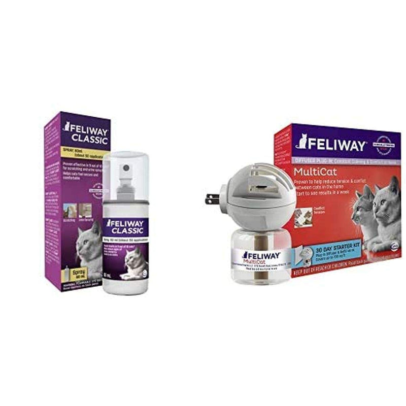 FELIWAY Spray & 30 Day Multicat Diffuser Plug-in Starter Kit - PawsPlanet Australia