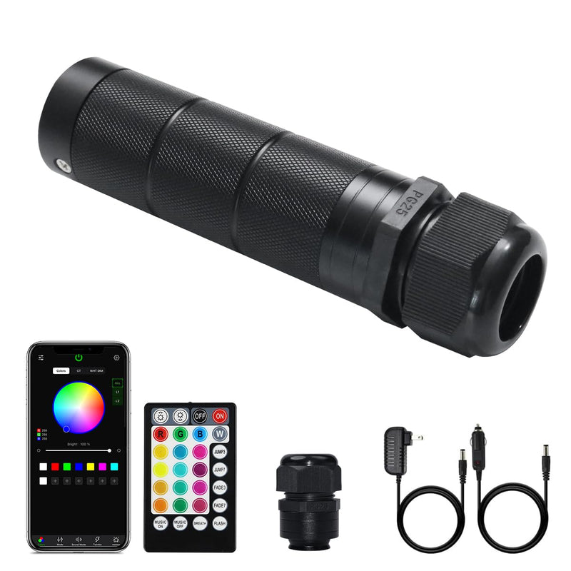 AMKI RGBW 6W Sound Mode Light Source Engine Driver Remote/APP Control Starlight Box Motor for Fiber Optic Star Ceiling Light Kit