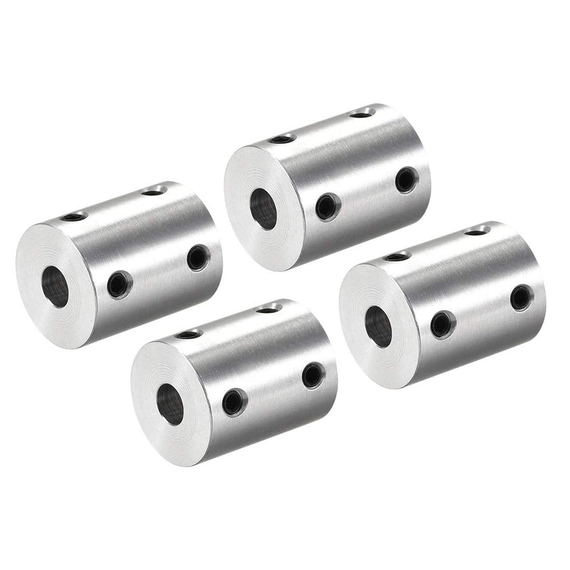 uxcell 1/4 Inch to 1/4 Inch Bore Rigid Coupling Set Screw L25XD20 Aluminum Alloy,Shaft Coupler Connector for 3D Printers, Motor Accessories,4pcs 6.35mm to 6.35mm