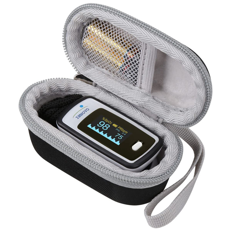 Aproca Case Compatible with Innovo Deluxe iP900AP / Zacurate Pro Series Deluxe Fingertip Pulse Oximeter, Portable Storage Bag for Accessories (only case)