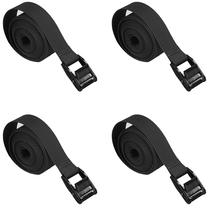 MAGARROW Sturdy Lashing Straps Tie Down Strap with Heavy Duty Cam Lock Buckle (6.5 Feet, Black Buckle/Black Strap) 6.5 Feet Black Buckle / Black Strap - NewNest Australia