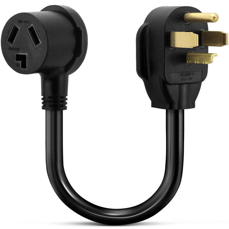 1.5FT 3 Prong to 4 Prong Dryer Adapter, 4 Prong to 3 Prong Dryer Adapter, NEMA 14-30P Male to 10-30R Female, Dryer Cord Adapter 4 to 3 Prong, STW 10AWG, 30A, 250V 10-30P to 14-30R