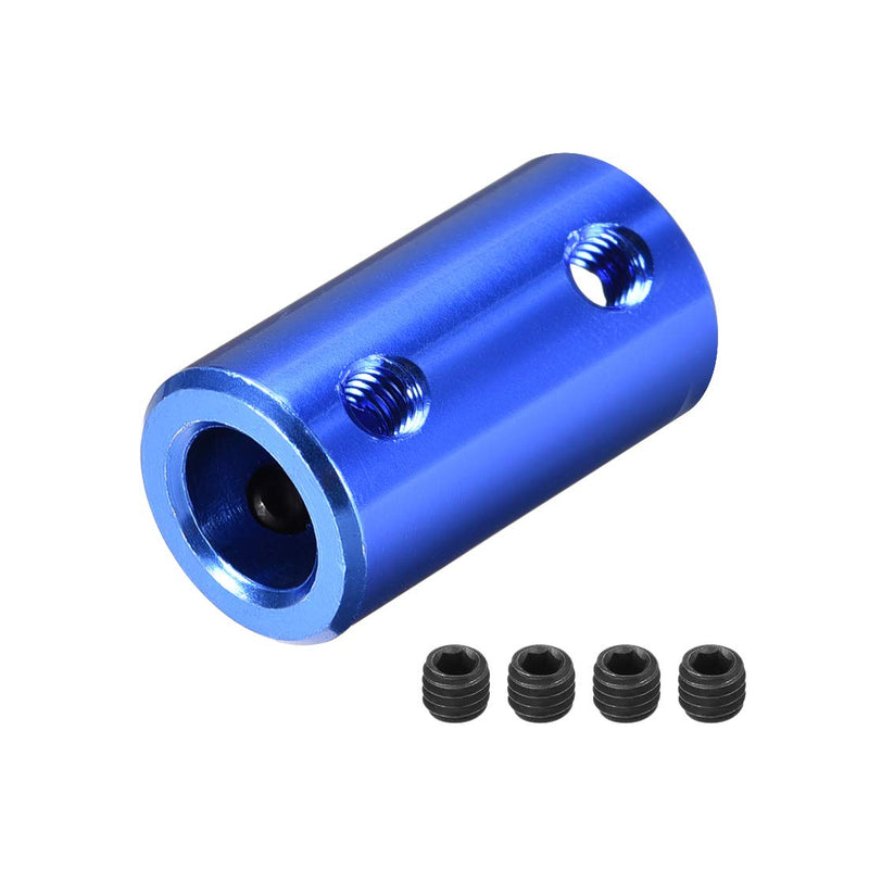 uxcell 7mm to 8mm Bore Rigid Coupling Set Screw L25XD14 Aluminum Alloy,Shaft Coupler Connector,Motor Accessories,Dark Blue