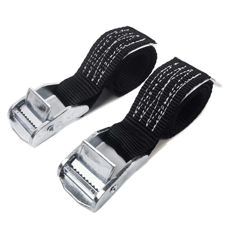 KJE 1500 lbs 1" x 2' Tie Down Straps, 2 Pack Adjustable Lashing Straps Ratchet Straps Heavy Duty Ratchet Tie Down Straps Cargo Straps with Cam Buckle Suitable for Carrying Various Cargo or Luggage 2Pcs 1" x 2'