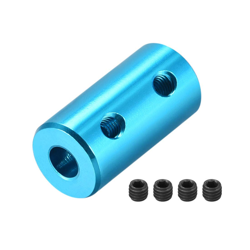 uxcell 4mm to 4mm Bore Rigid Coupling Set Screw L20XD10 Aluminum Alloy,Shaft Coupler Connector,Motor Accessories,Light Blue,2pcs