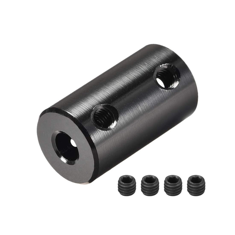 uxcell 5mm to 5mm Bore Rigid Coupling Set Screw L25XD14 Aluminum Alloy,Shaft Coupler Connector,Motor Accessories,Black,2pcs - NewNest Australia
