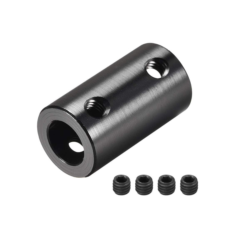 uxcell 8mm to 8mm Bore Rigid Coupling Set Screw L25XD14 Aluminum Alloy,Shaft Coupler Connector for 3D Printers, Motor Accessories,Black