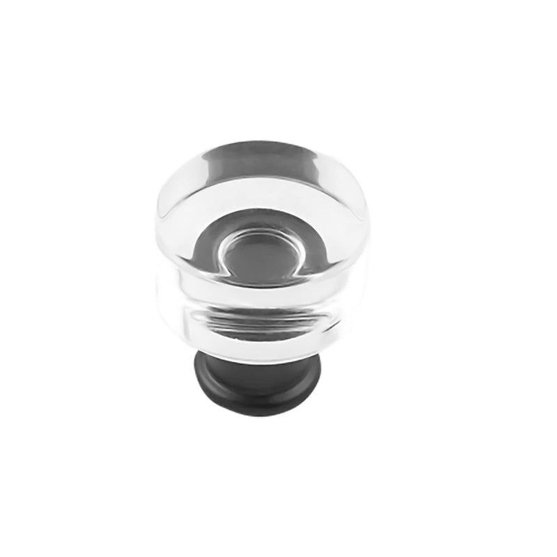 Hickory Hardware 10 Pack Solid Core Kitchen Cabinet Knobs, Luxury Cabinet and Dresser Knobs, Handle Pulls for Doors & Drawers, 1 Inch, Crysacrylic with Matte Black, Midway Collection
