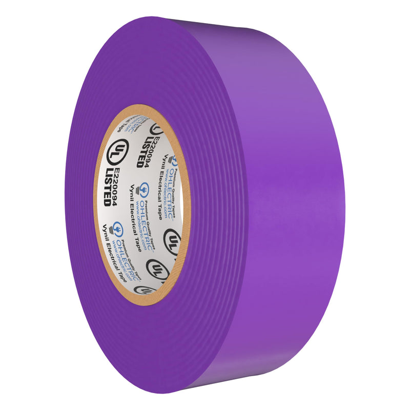 OHLECTRIC Professional Grade Vinyl Electrical Tape | 7 Mil Thick Purple Flame-Retardant, Heat & Weather Resistant 3/4 Inch x 60 Feet | Ideal for Contractors & Electricians,OL-38462