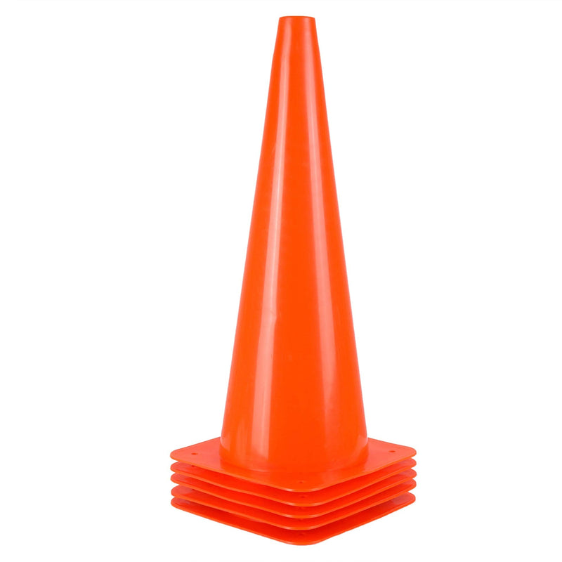 [5 Pack] 18 inch Traffic Cones, Safety Road Parking Cones,Agility Field Marker Cones for Soccer Basketball Football Drills Training, Outdoor Sport Activity & Festive Events 5 Pack, Orange