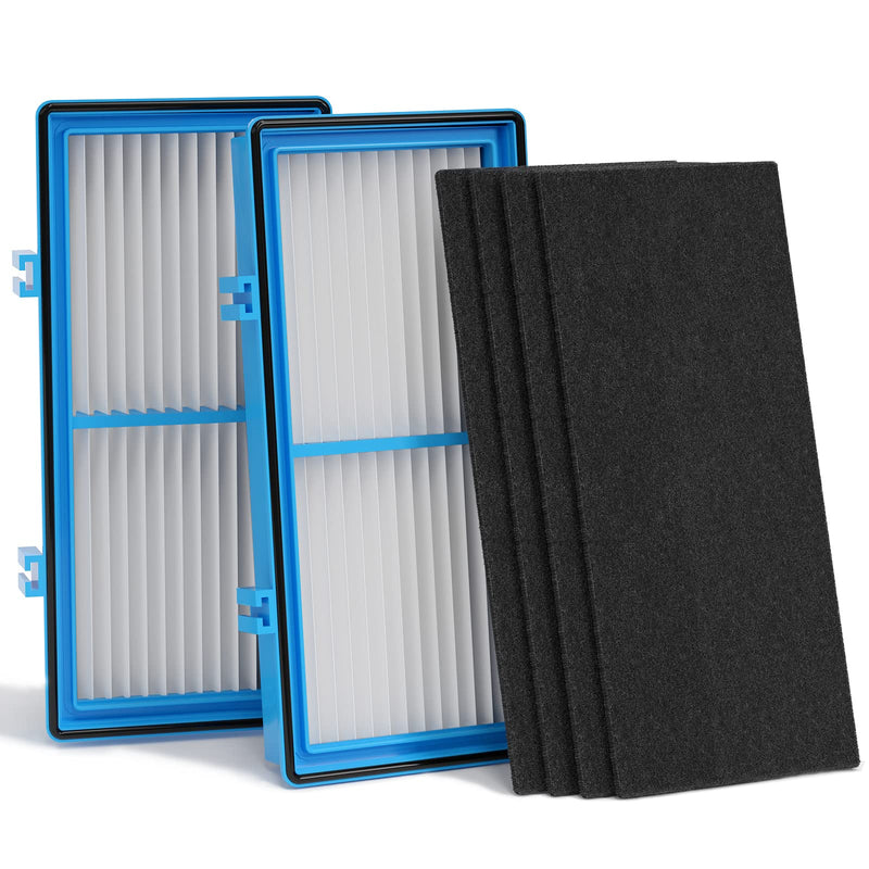 Aer1 Filter Replacement for Holmes Air Purifiers, 2 True HEPA Filters + 4 Carbon Booster Filters, HAPF30AT Blue