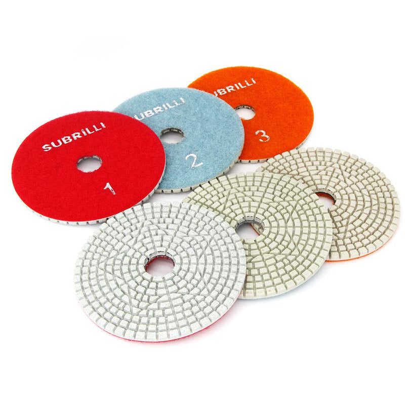Wet Dry 3 Step Diamond Polishing Pads 4-inch for Granite Marble Quartz Concrete 3-pcs/Lot