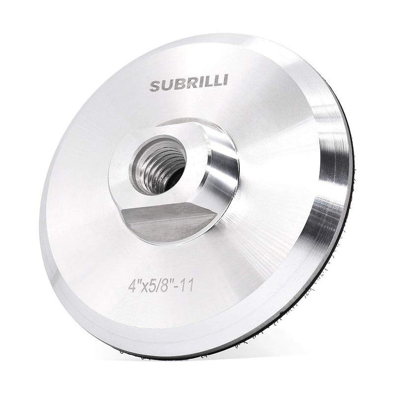 4" Aluminum Backer Pad/Backing Plate Holder for Counter Edge Tight Corner Surface Sanding Polishing-Arbor 5/8" 11 4-inch