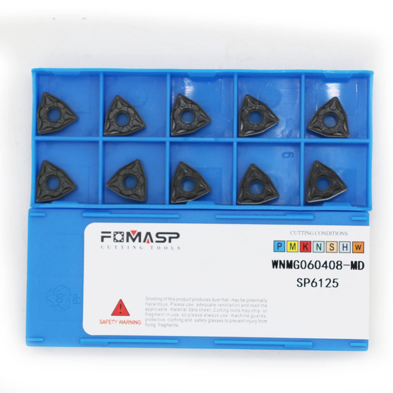 CNC Carbide Turning Inserts for Metal Cutting WNMG332/WNMG060408-PM, The Chip Breaker"PM" fit for Semi-Finishing Steel Cutting, 10 PCS.