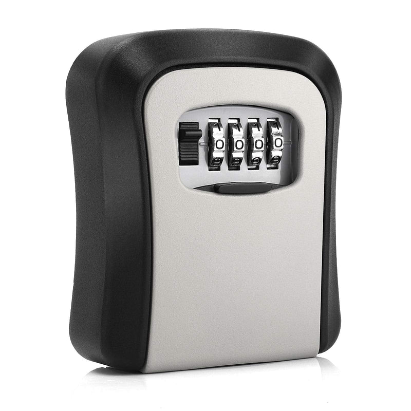 Key Lock Box, Combination Lock Box Wall Mounted Waterproof Key Storage Lock Box for Outdoor & Indoor 5 Keys Capacity Re-Settable Code 1 Pack