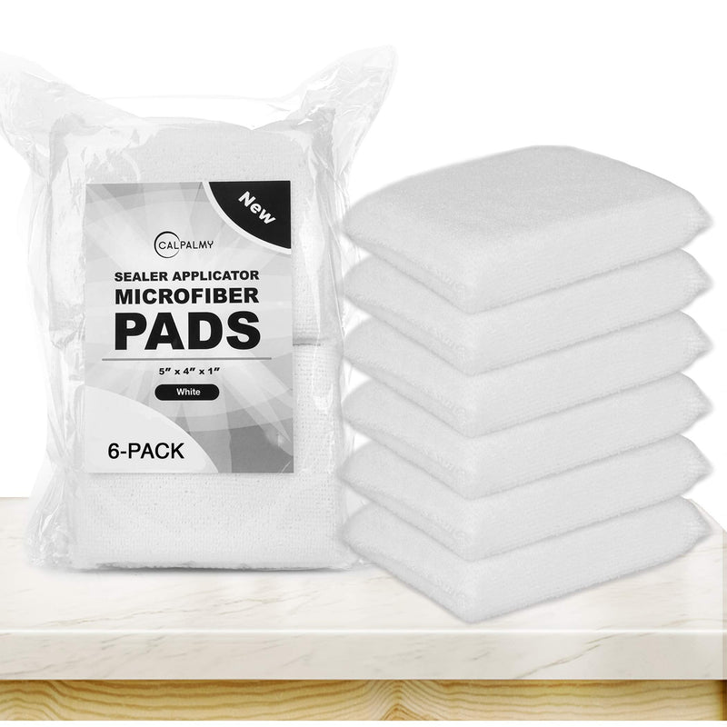 Professional Microfiber Sealer Applicator Pad – The Perfect Tool to Apply Sealer to All Natural Stone and Tile Like Marble, Granite, Concrete & Slate (White) 6 White - NewNest Australia