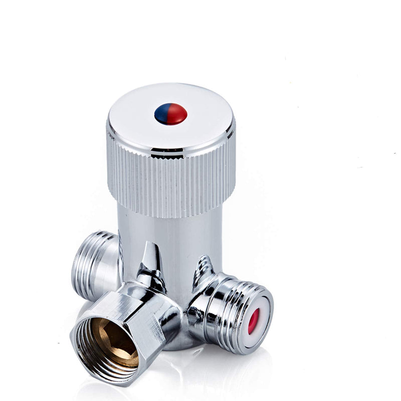 Solid Brass DN15 1/2" Hot and Cold Water Mixing Valve for Touchless Sensor Faucet,Temperature Adjustable Automatic Faucet Water Mixer Valve with Check Valve…