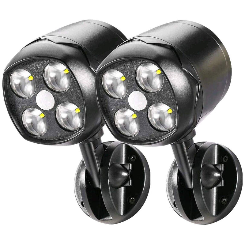 Battery Operated Outdoor Motion Sensor Light, 600LM 6000K Waterproof Wide-Angle Detection Auto On/Off Wall Light,for Garage, Yard, Front Door, Stair and Driveway (2 Packs) 2 Packs
