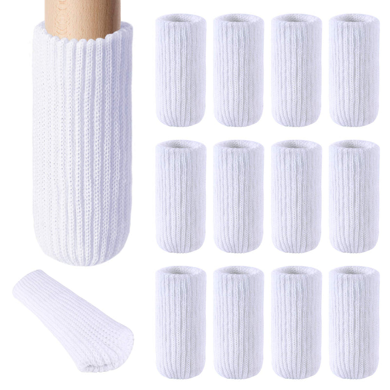 32 PCs Furniture Leg Socks - High Elastic Knitted Chair Leg Floor Protectors, Thickening White Chair Leg Covers Set, Move Easily and Reduce Noise 32 pcs